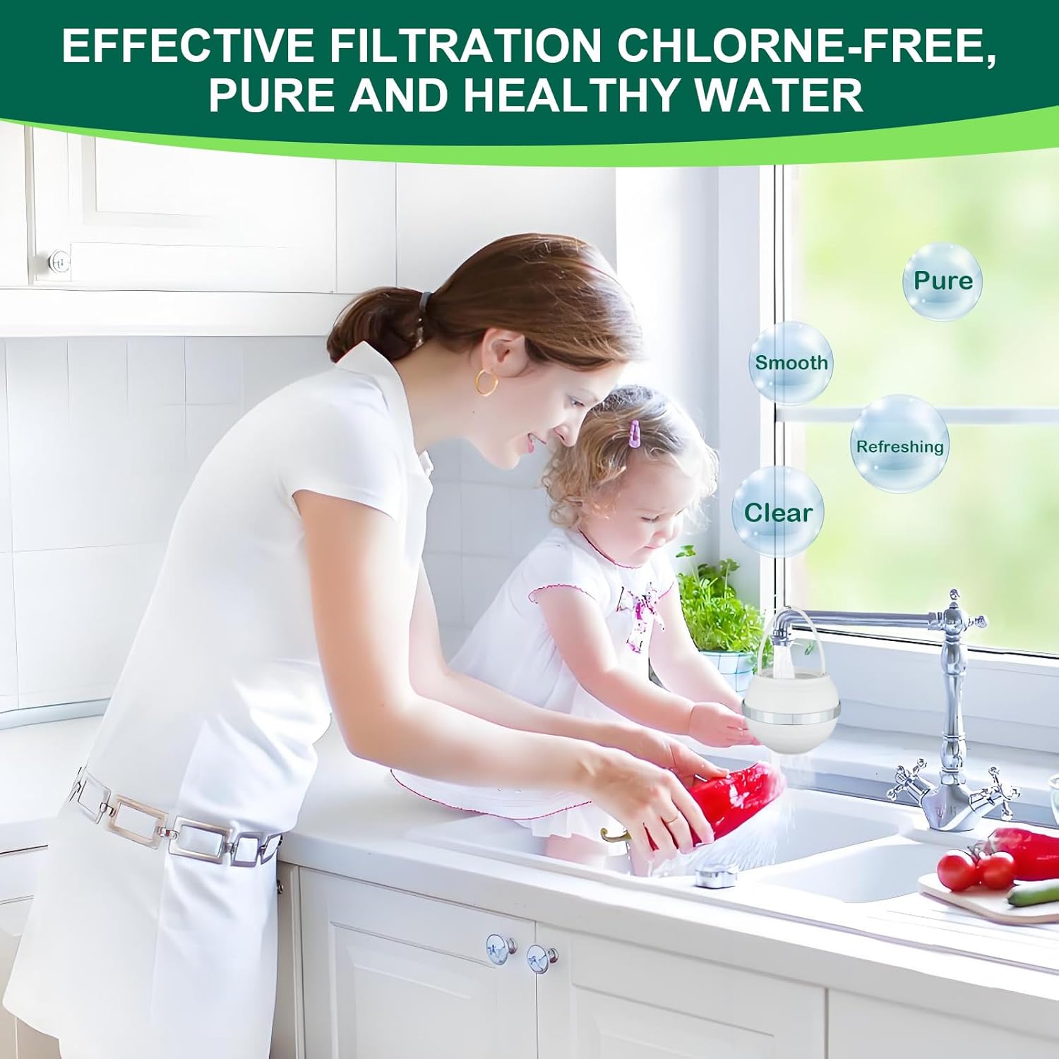 Upgrade Bath Filter For Tub-Advanced 15-Stages Filtration Bathtub Water Filter【Reduce 99% Heavy Metal & Chlorine】Hard Water Softener for Health of Sensitive Skin, Body, Hair, BPA-Free, Easy to Install