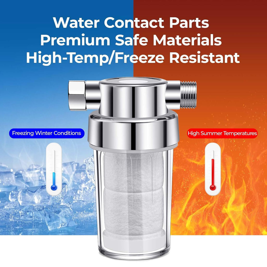 Clear Shower Filter for Hard Water & Chlorine Removal | High Output Filtered Shower Head Improves Skin & Hair | Universal Fit Visible Filter